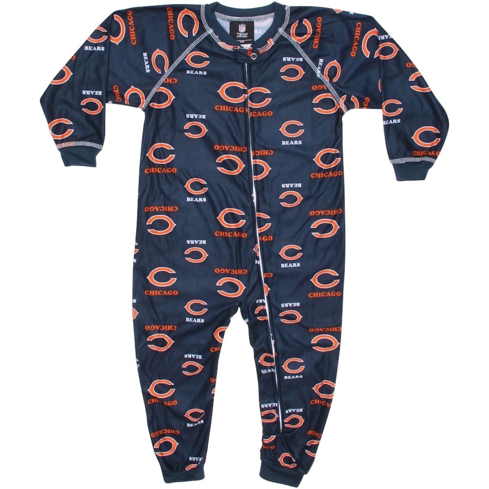 NWT Chicago Bears Toddler Piped Raglan Full Zip Coverall 3T